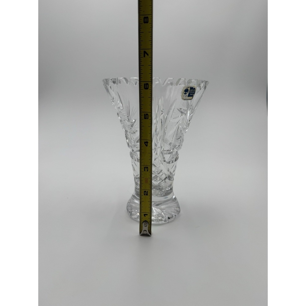 Vintage Led Cut Crystal Bud Vase 6" Inch Tall Scalloped Edge - Picture 7 of 9